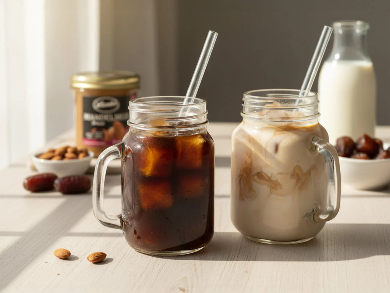 Eiskaffee mit Mandeldrink