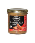 Lemke Mandelmus Maple 300 g Glas mit Produktetikett auf weißem Hintergrund